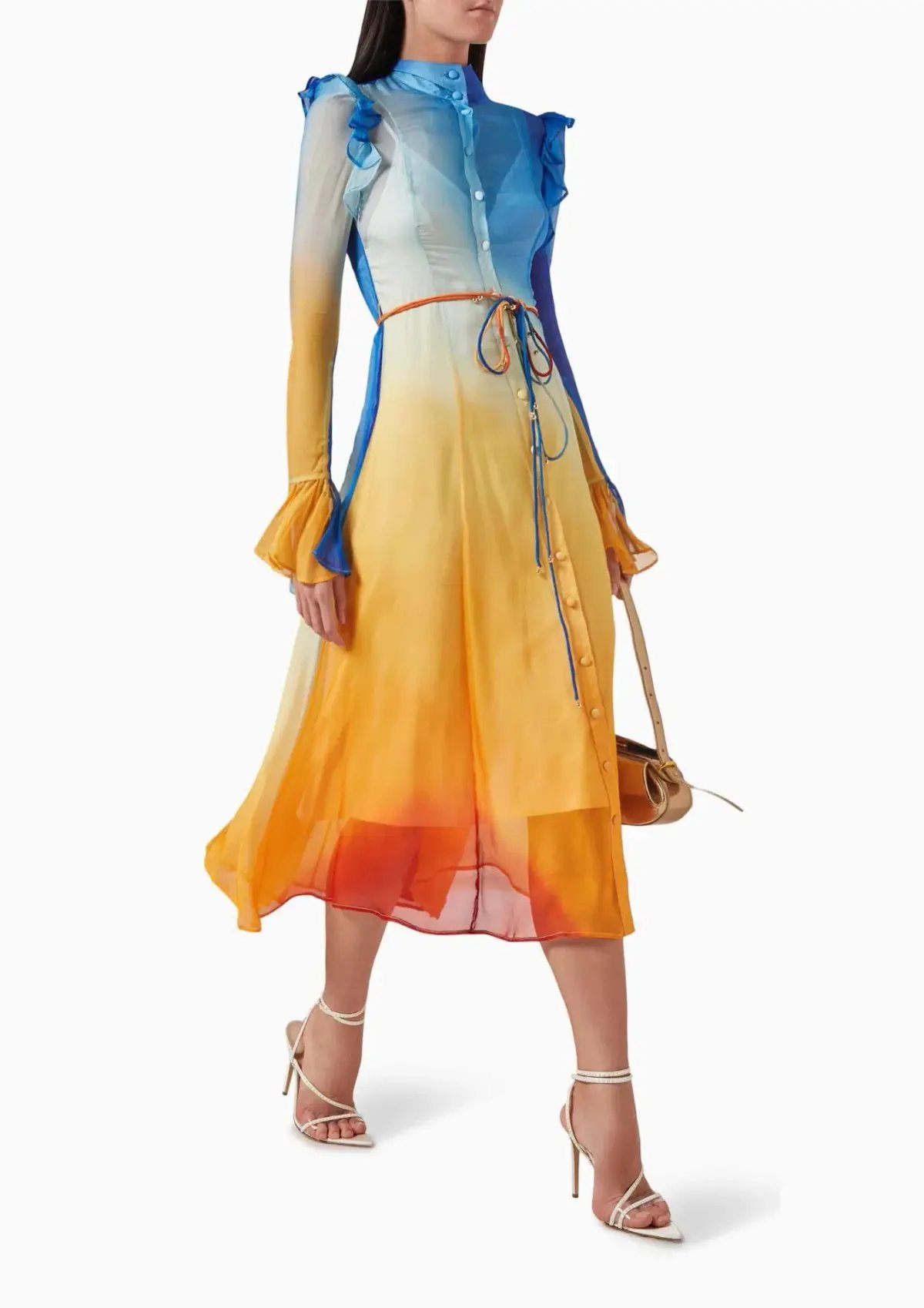 Leo Lin Katrina Butterfly Sleeve Midi Dress Enigma Size 10 photo 2