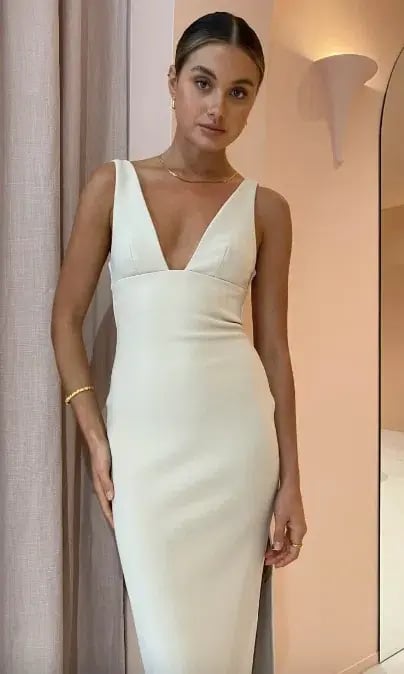 Bec & Bridge Iris Midi Dress Macadamia Size 8 photo 6