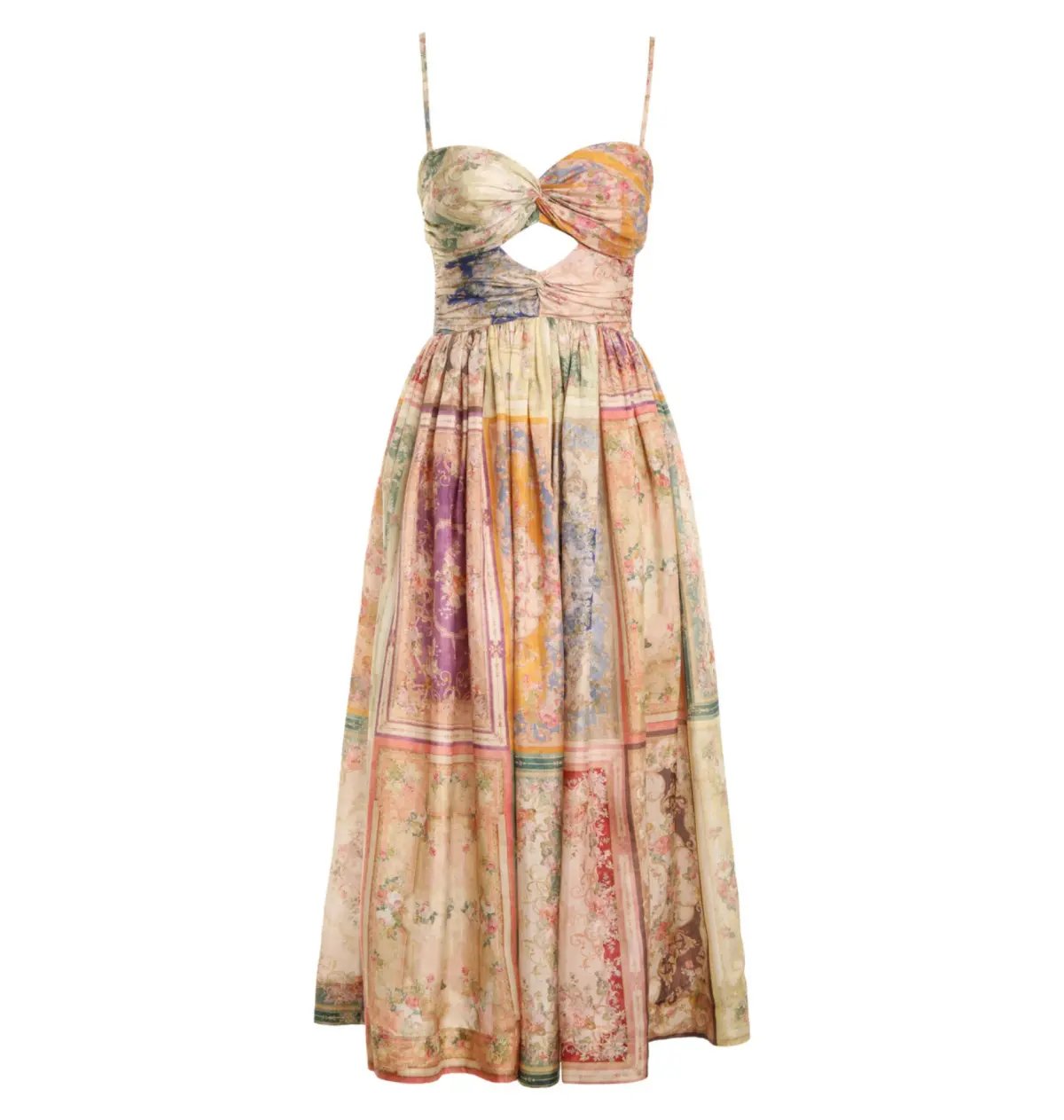Zimmermann August Tie front Midi Dress  in Patch Floral Size 3 / AU 14 photo 5