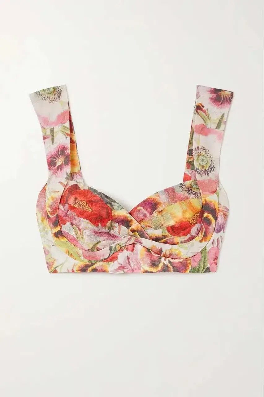 Zimmermann Wonderland Bralette and Tiered Skirt Set Elka Poppy Ivory Floral Size 1 / AU 10 photo 5