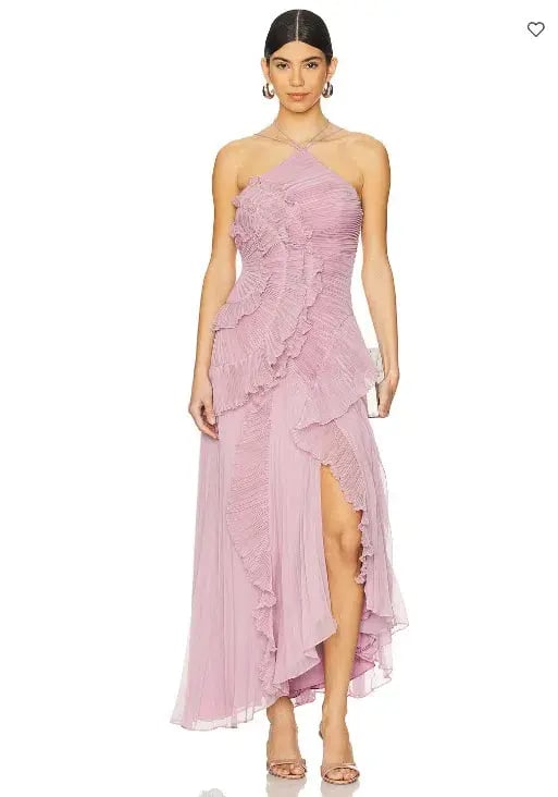Amur Lorelie Midi Halter Gown Dress Water Hyacinth Pink Size AU 10 /US 6 photo 4