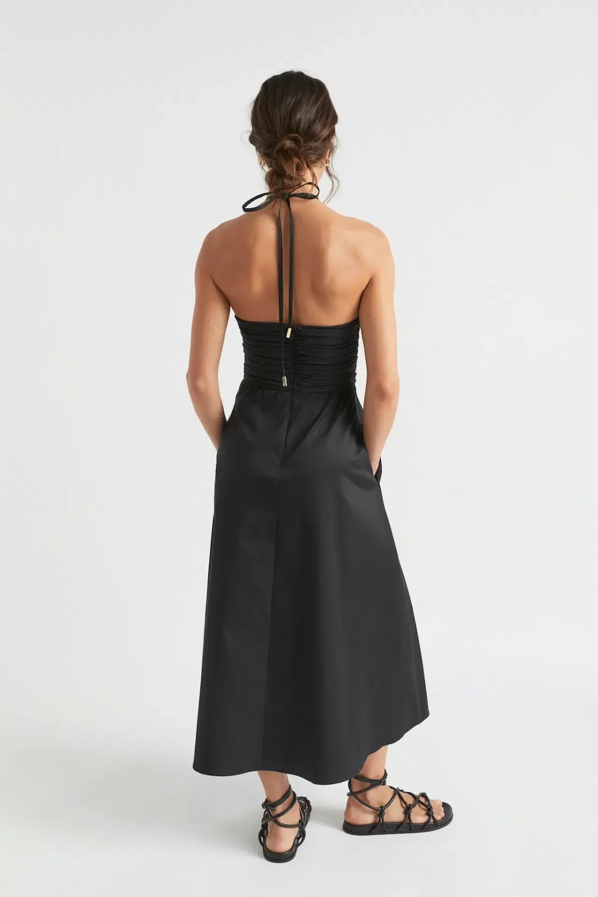 Seed Heritage Tailored Halter Midi Dress Black Size 6 photo 2