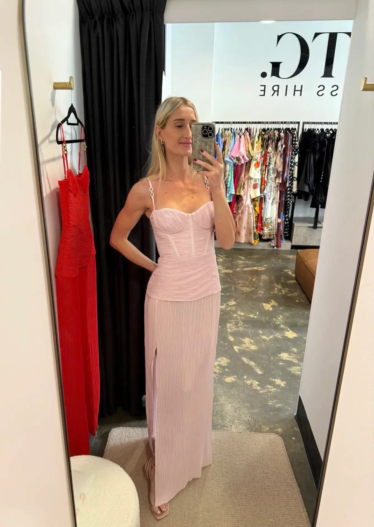 Manning Cartell Double Time Pleat Maxi / Pink / Size 10 photo 2