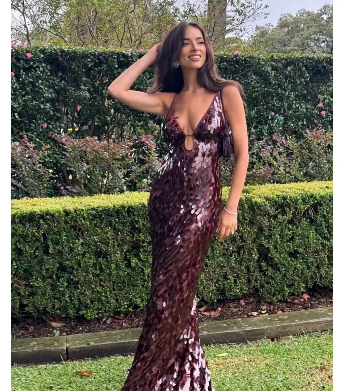 Misha Sapphire Sequin Maxi Dress in Fig Size S / AU 8 photo 4