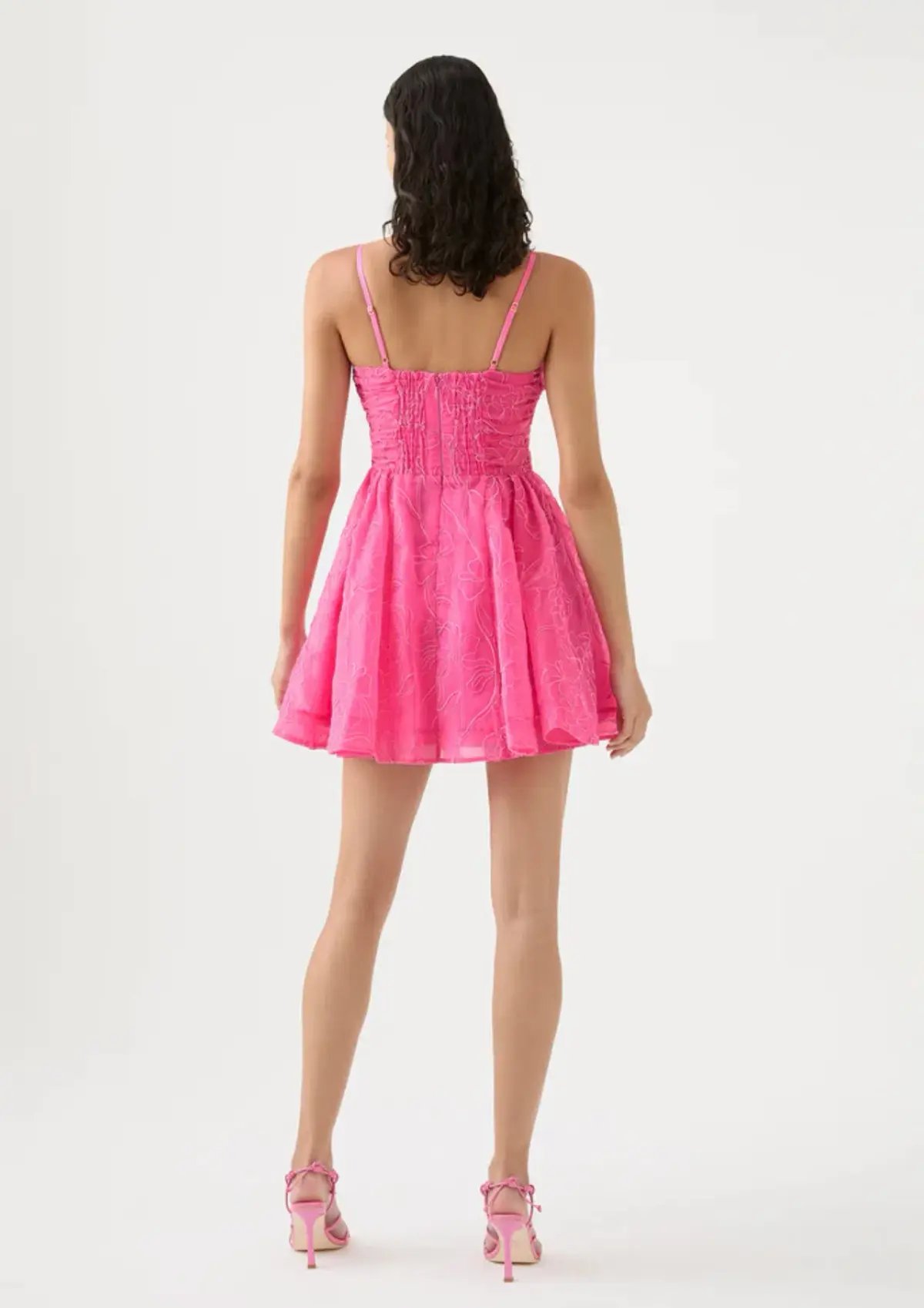 Aje Evangeline Cornelli Mini Dress Pink Size 6 photo 4