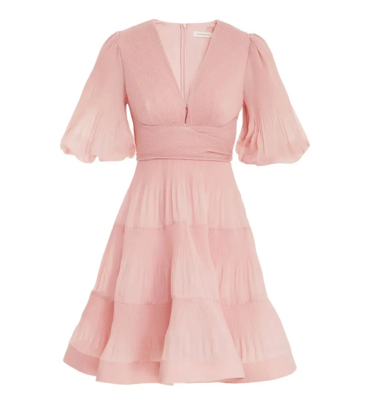 Zimmermann	The Pleated Mini Dress	Light Peach Size 3/Au 14 photo 2