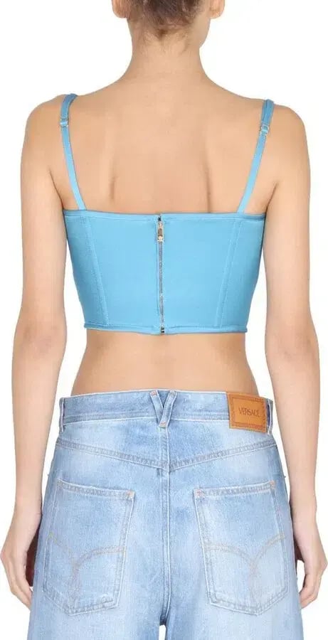 Versace Medusa Corset Top Blue Size AU 10 photo 3