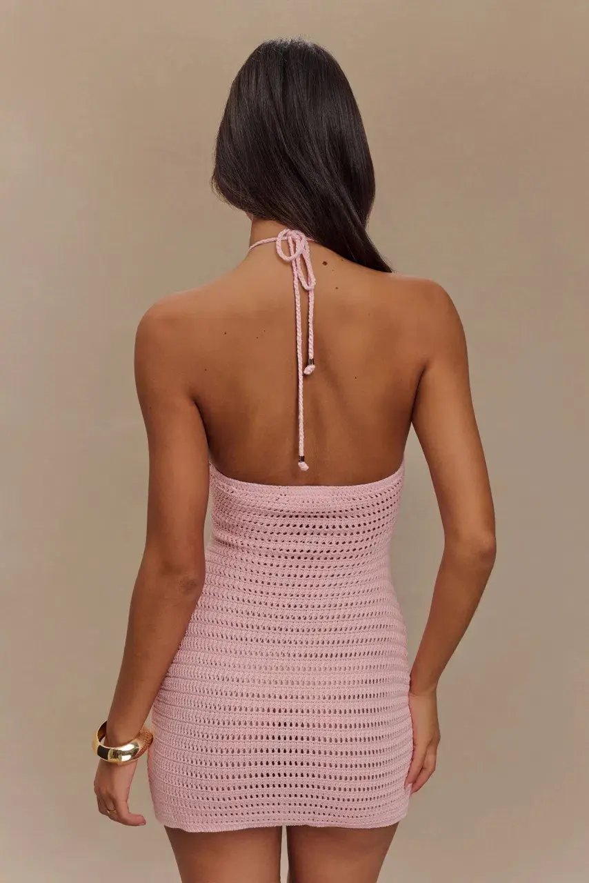 Meshki Kyla Floral Crochet Mini Dress Pink Size XS / AU 6 photo 3