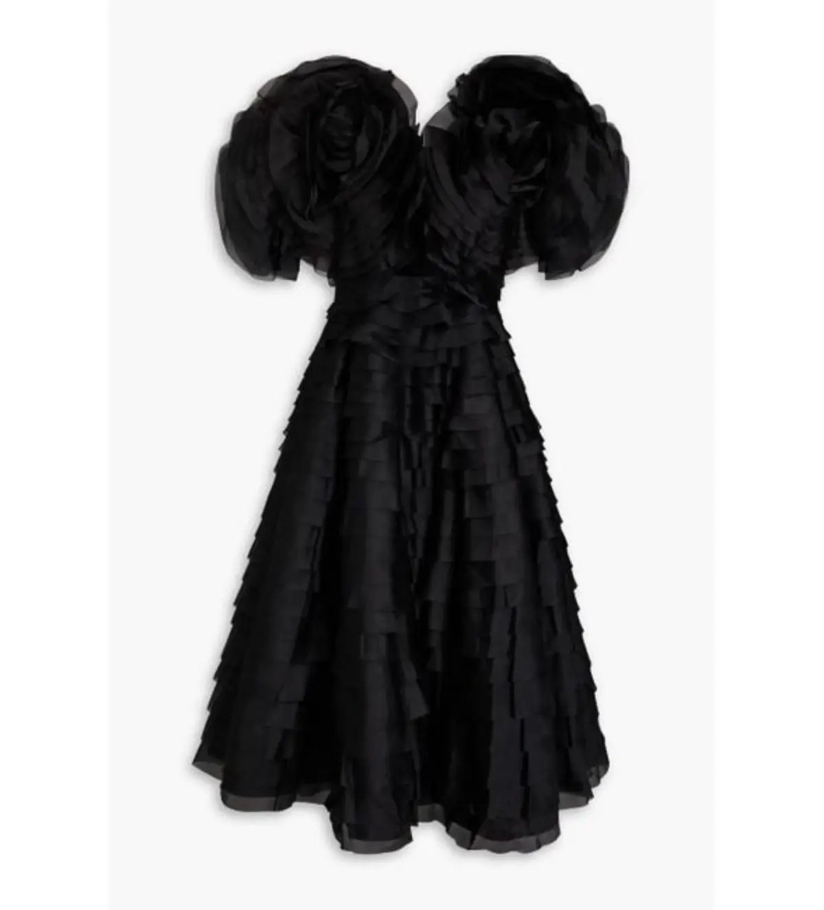 Aje Amour Ruffle Midi Dress Black Size 4 photo 3
