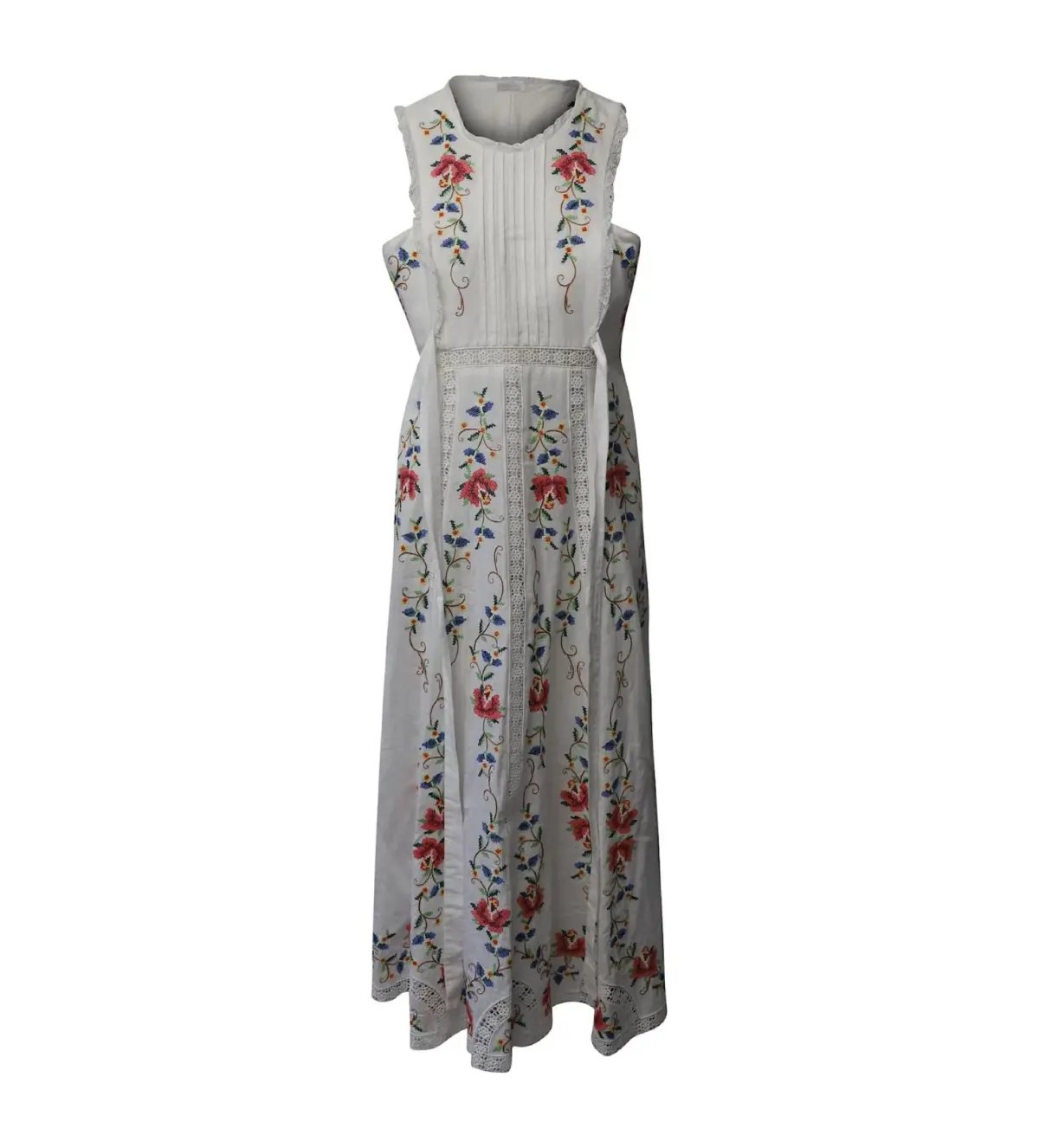 Zimmermann Laelia Cross Stitch Maxi Dress in White Floral Size 1/AU 10 photo 2