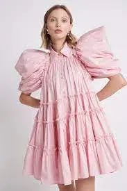 Aje Swift Butterfly Sleeve Smock Dress Pink Size AU 12 photo 2