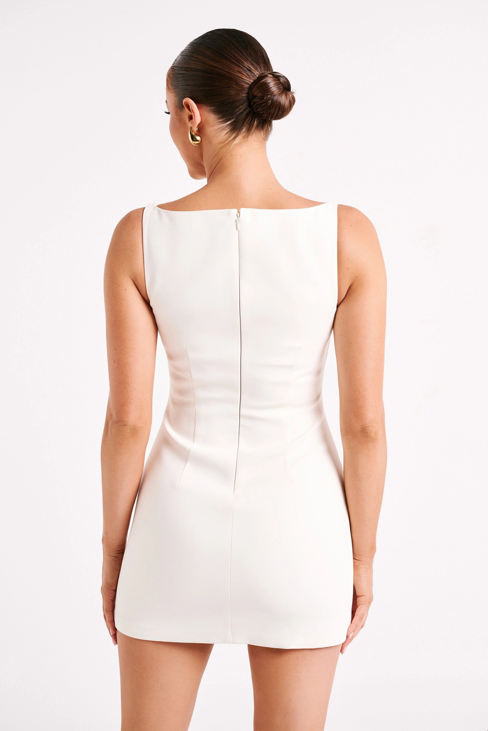 MESHKI ANGELA SUITING MINI DRESS - IVORY photo 3
