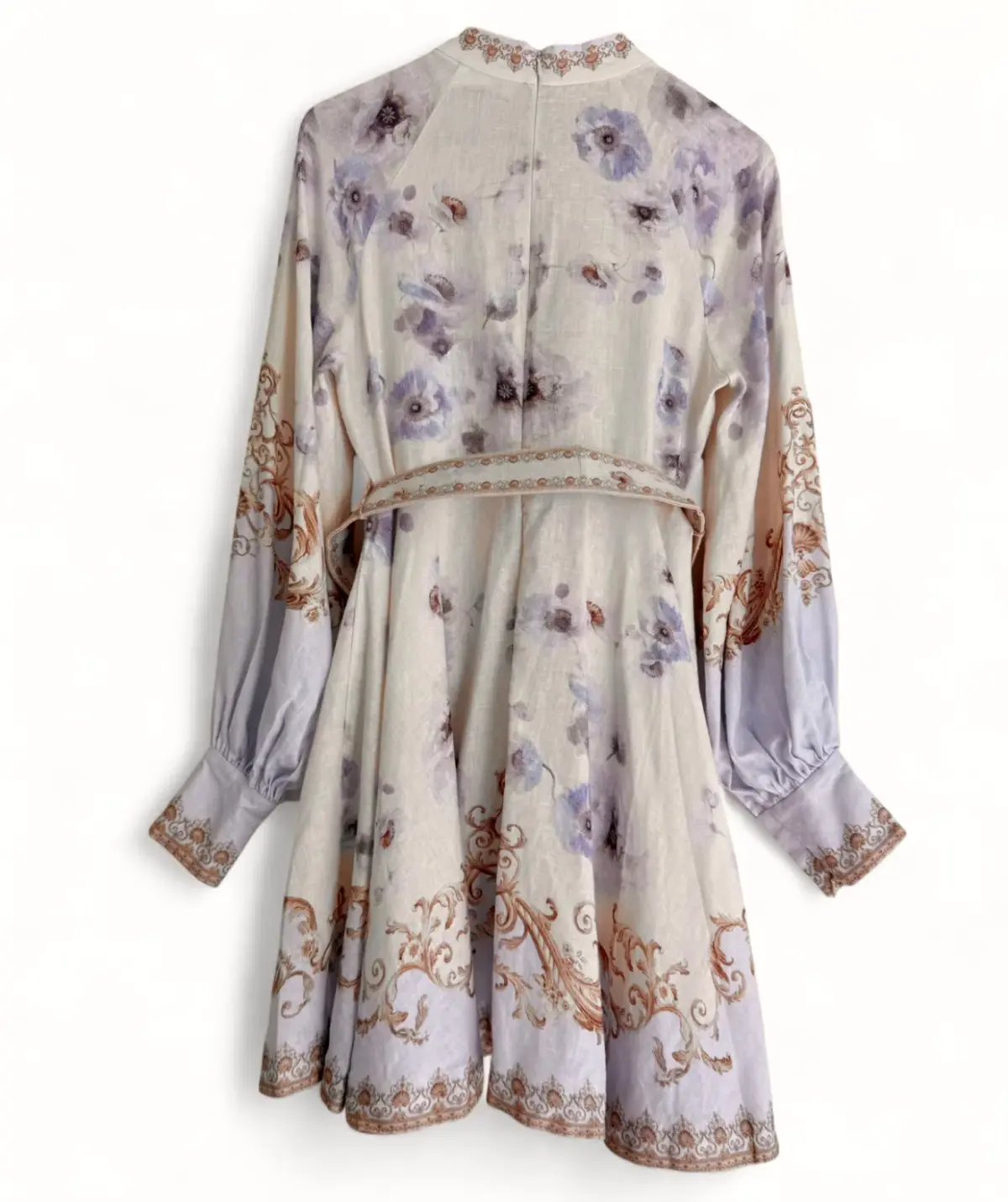 Zimmermann Hypnotic Buttoned Mini Dress in Blue Floral Size AU 14 photo 4