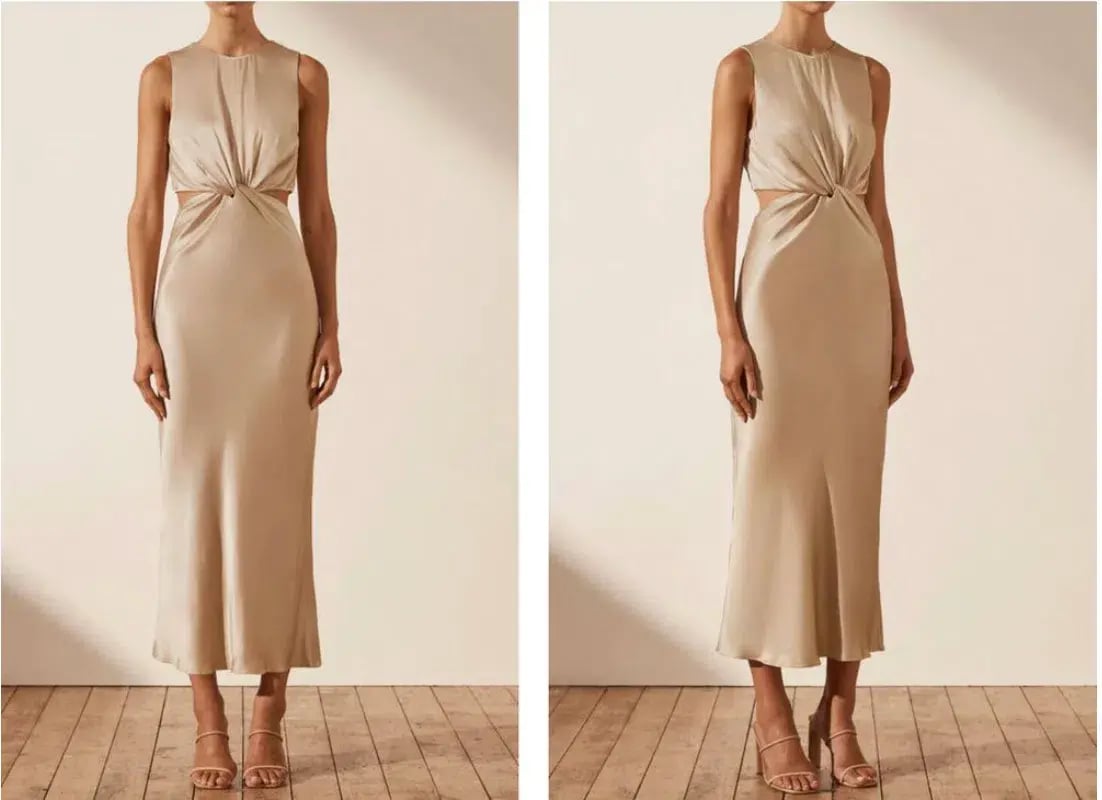Shona Joy - La Lune Twist Front Sleeveless Midi Dress - Gold photo 2