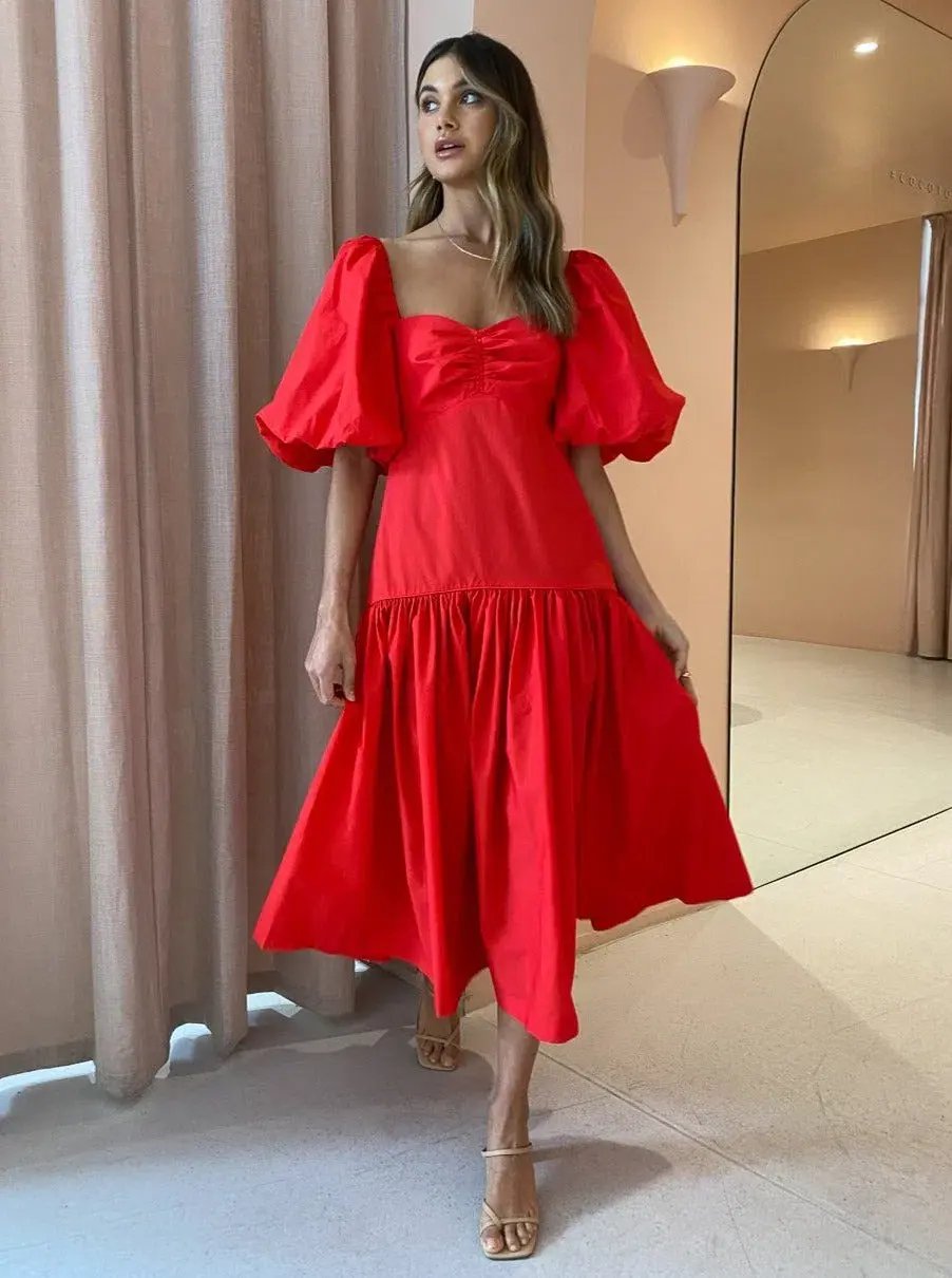 Steele Luna Midi Dress Scarlet Size 8 photo 2