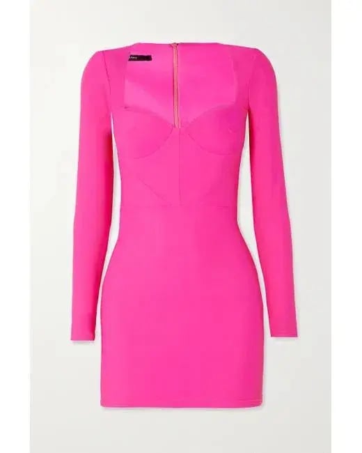 Alex Perry Howell Stretch Jersey Mini Pink Neon Dress Size AU 6 photo 3