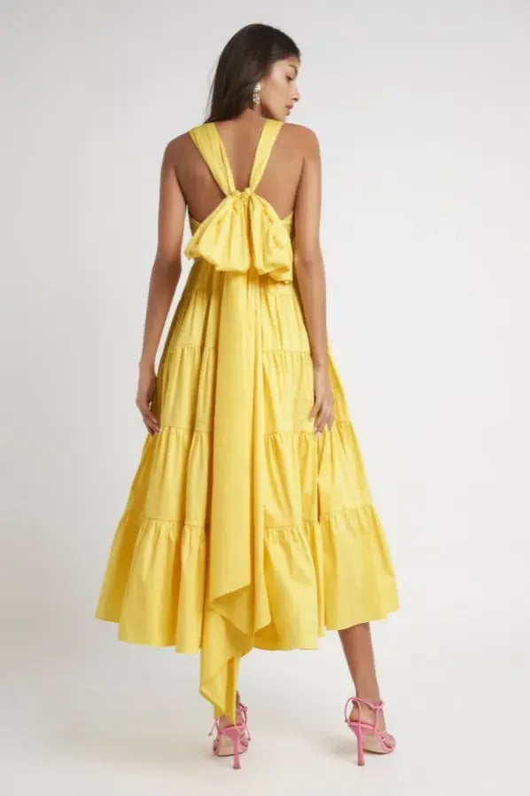 Aje Solstice Tiered Maxi Dress Yellow Size 10 photo 4