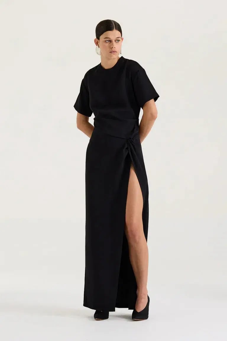 HENNE Avila Maxi Dress Black Size 10 photo 2