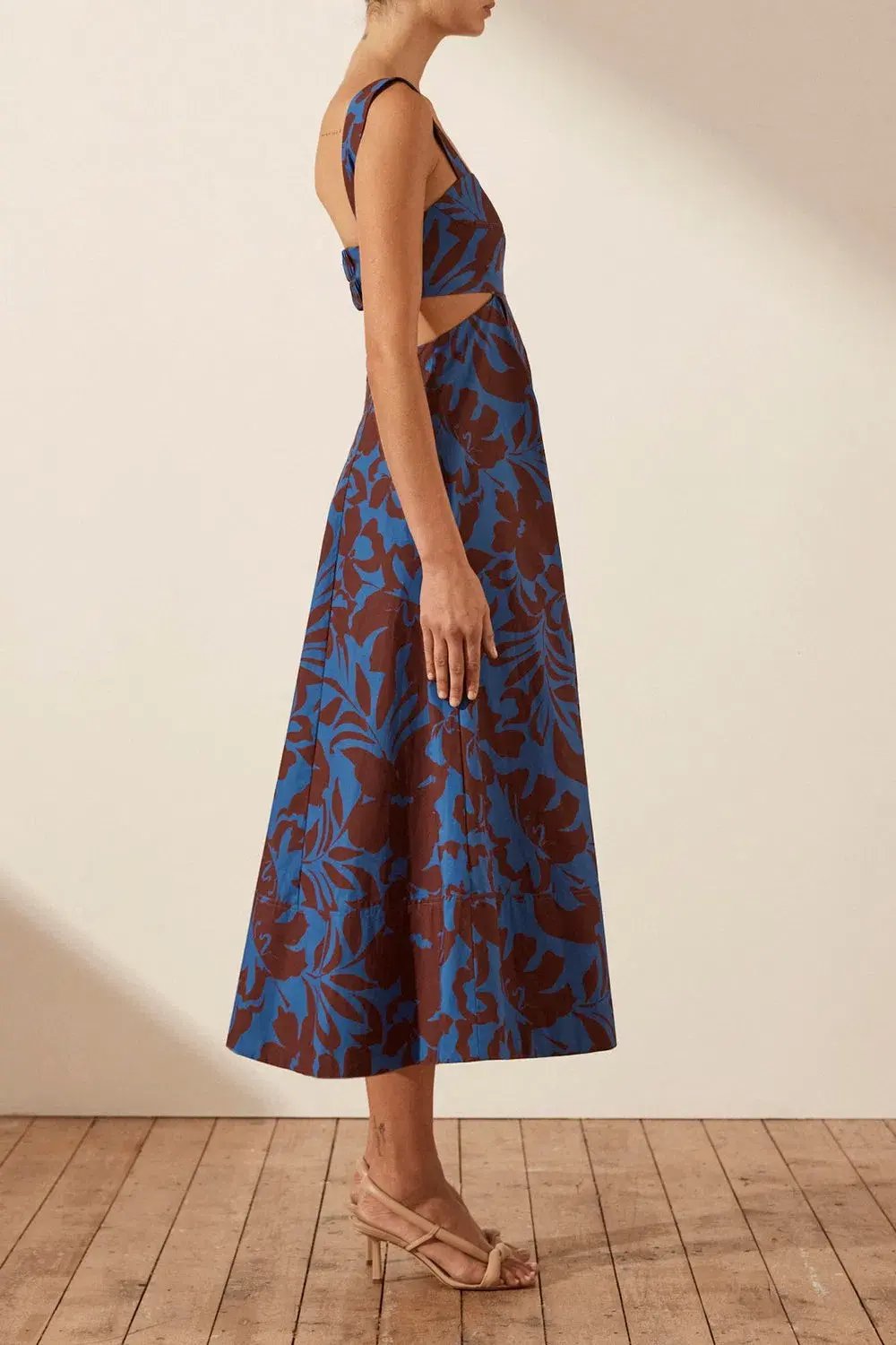 Shona Joy Catia Cut Out Midi Dress Catia Print Size 8 photo 2