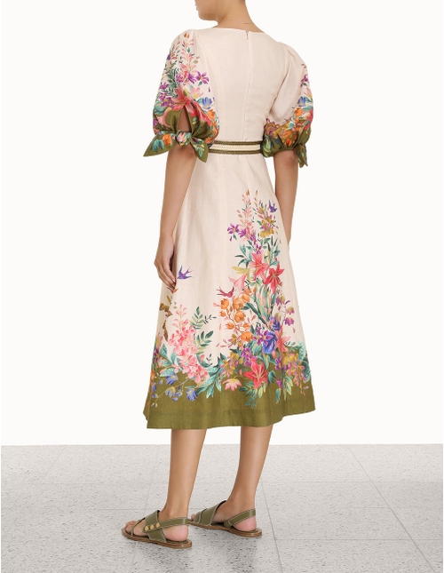 ZIMMERMANN TROPICANA TIE SLEEVE MIDI photo 2