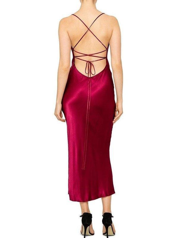 Bec & Bridge Kaia Cowl Midi Dress Plum Size 10 photo 6
