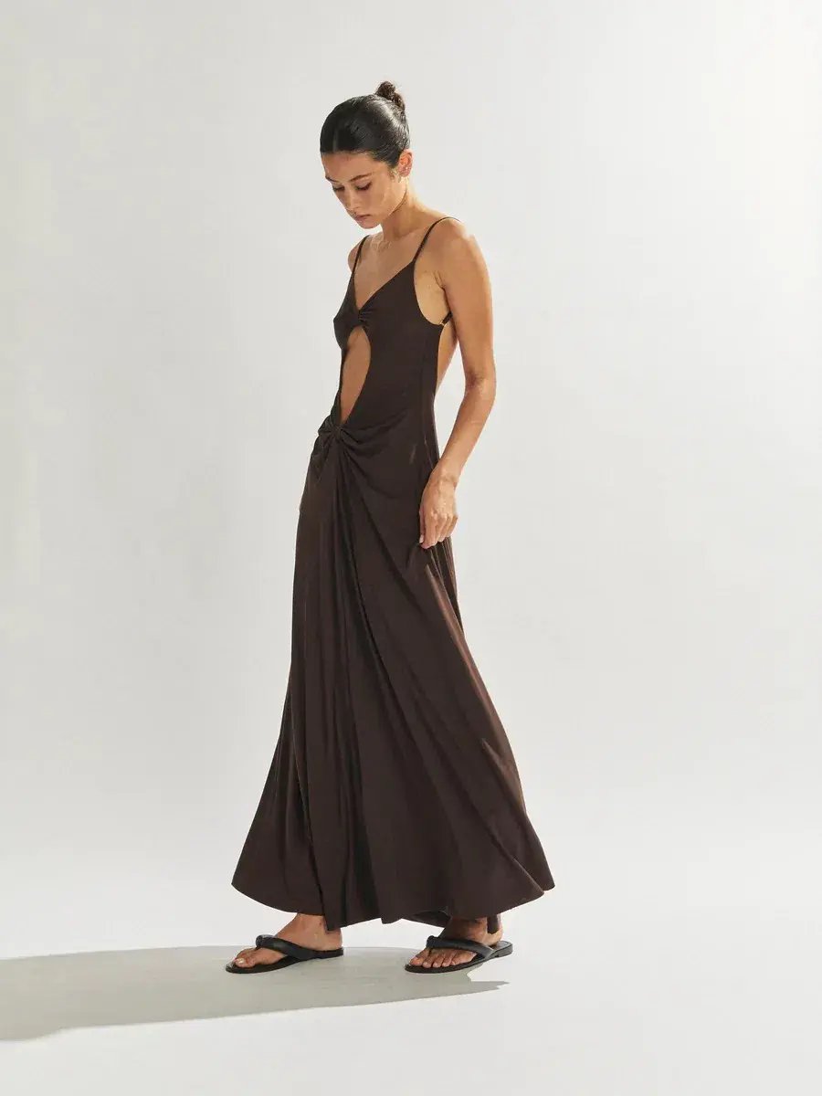 One Mile Sammy Dress Brown Size 8 photo 4