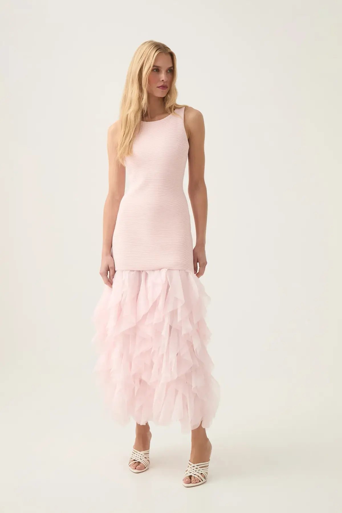 Aje Elations Knit Maxi Dress Pink Size 8 photo 2