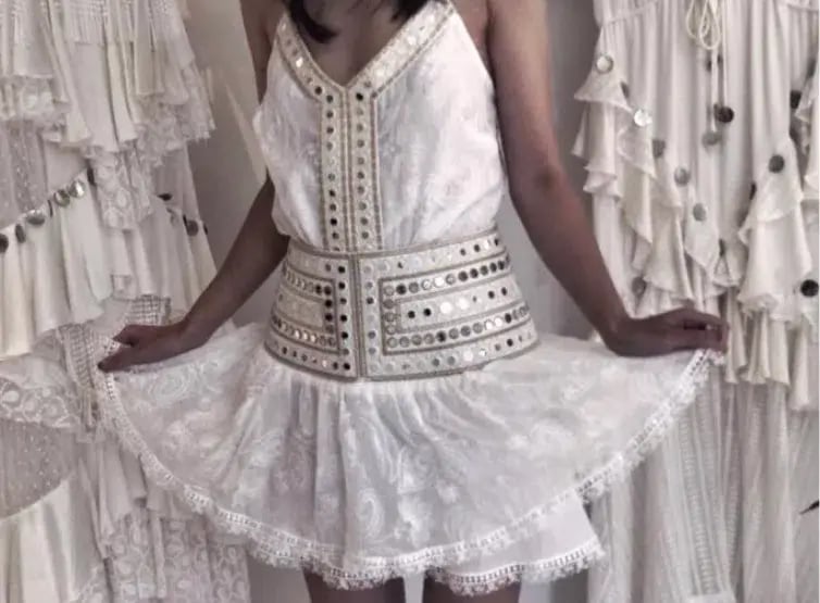 Ixiah Dream Cami and Reasons Unknown Skirt Set White Size 8 photo 4