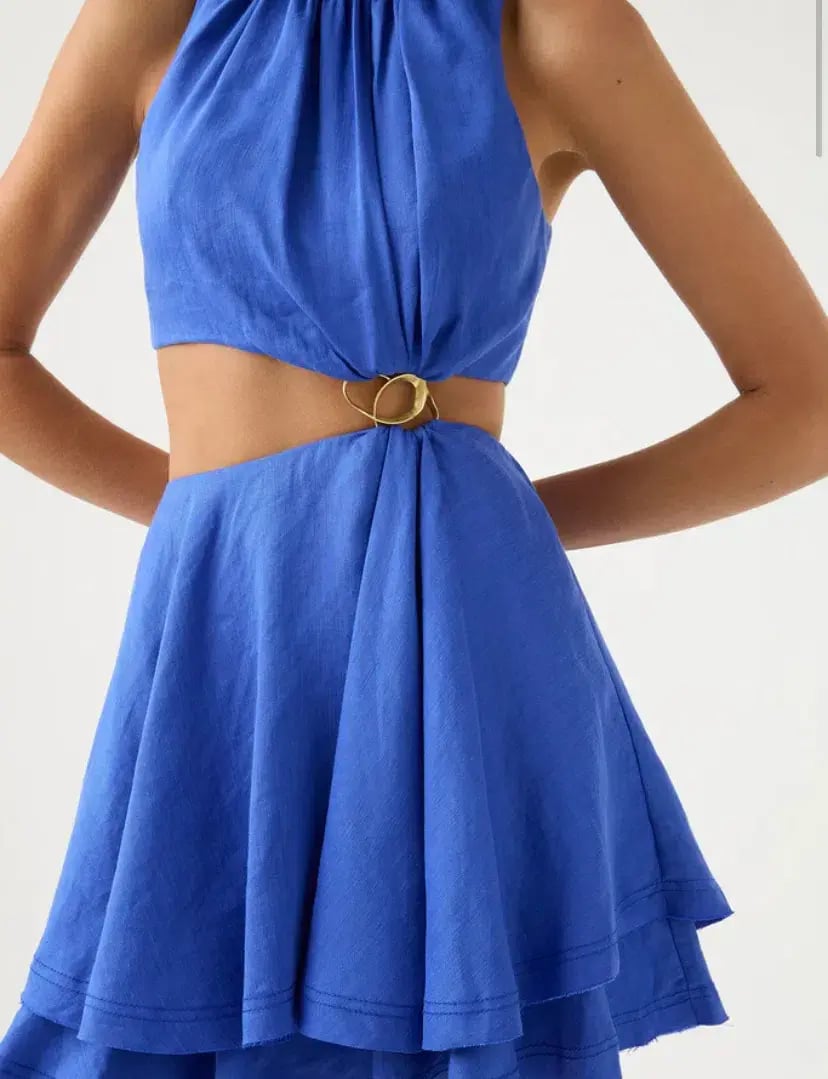 Aje Holt Cut Out Ring Mini Dress Blue Size 10 / M photo 8