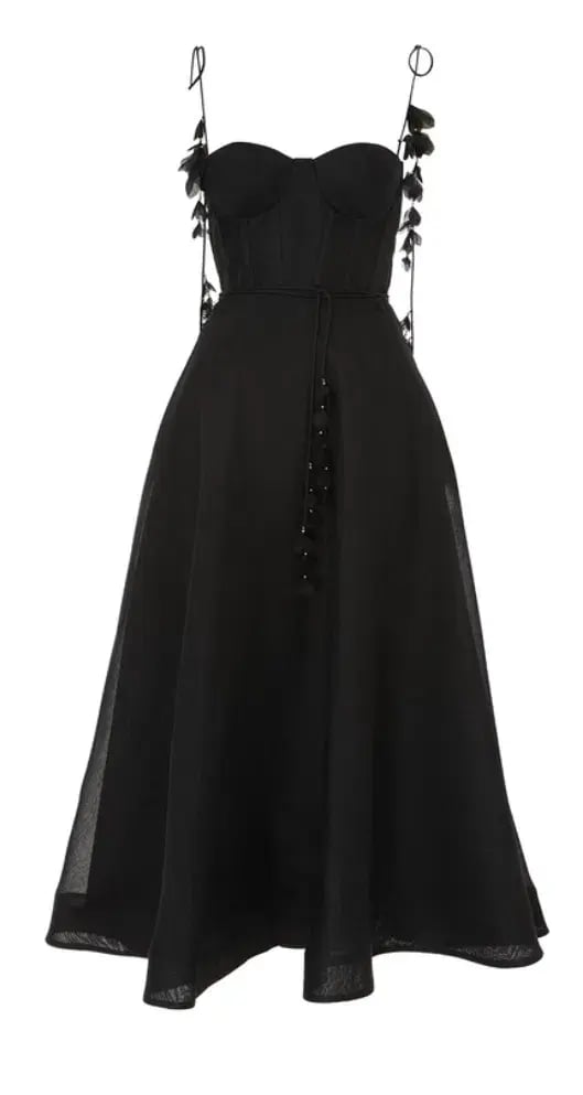 Zimmermann Natura Corset Midi Dress Black Size 3 / AU 14 photo 6