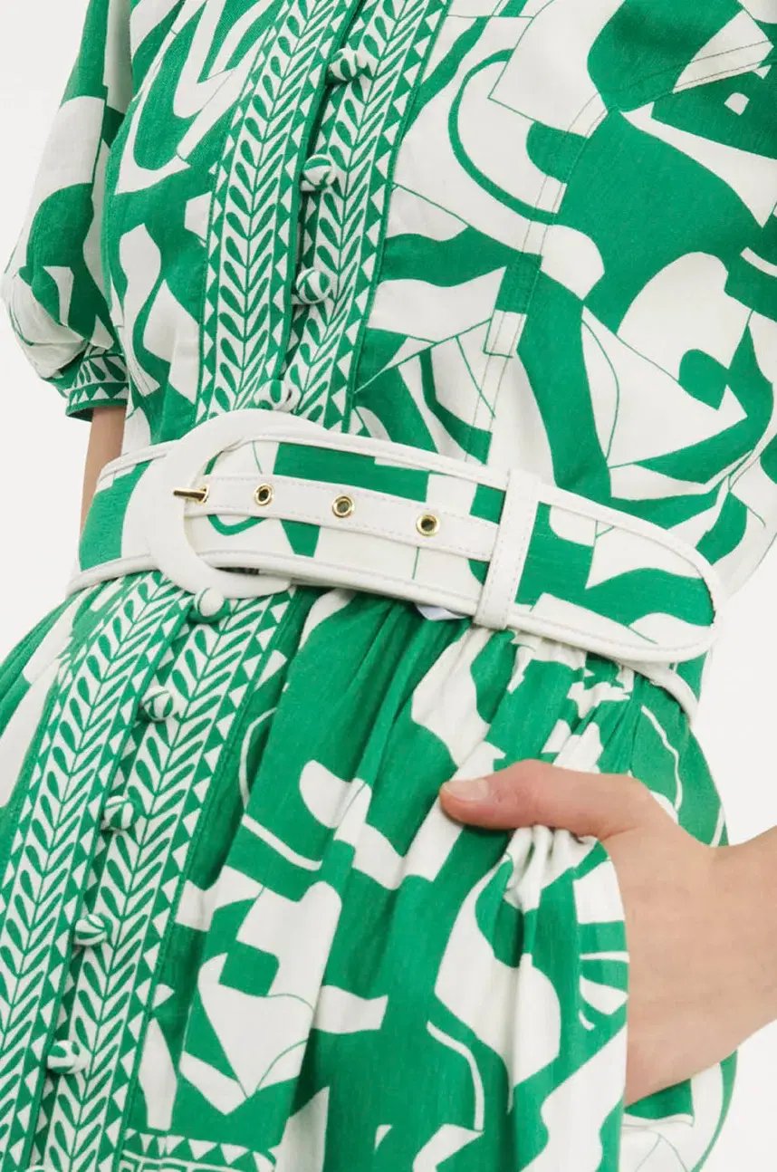 Rebecca Vallance Buttercup Midi Dress Green Print Size 8 photo 2