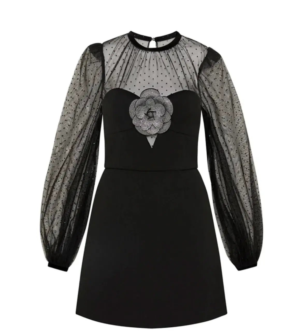 Rebecca Vallance Yvonne Flower Dress Black Size 10 photo 4