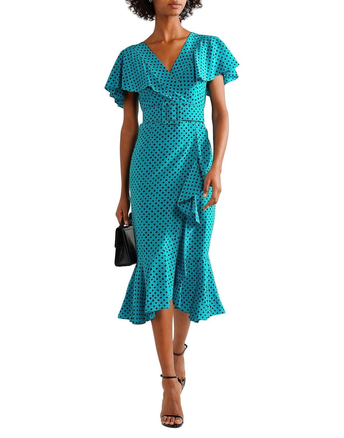 Michael Kors Collection silk spot dot midi cocktail dress photo 2