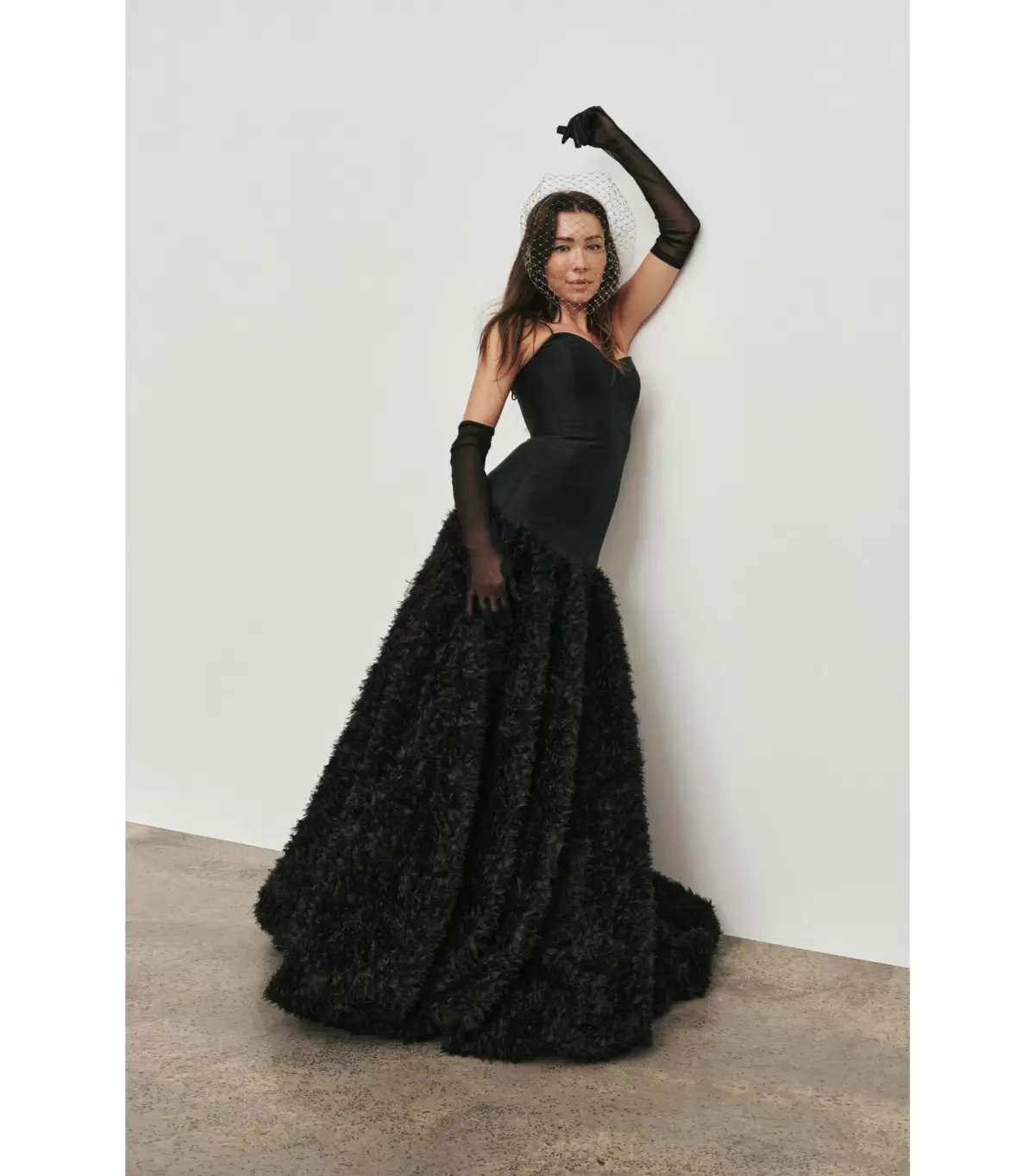 Aje Colette Corset Textured Maxi Dress Black Size AU 16 photo 5