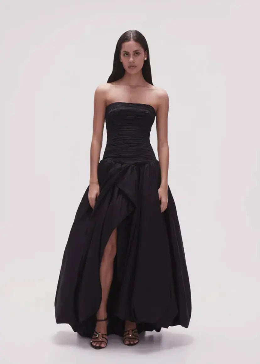 Aje Violette Bubble Hem Maxi Dress Black Size 10 photo 2