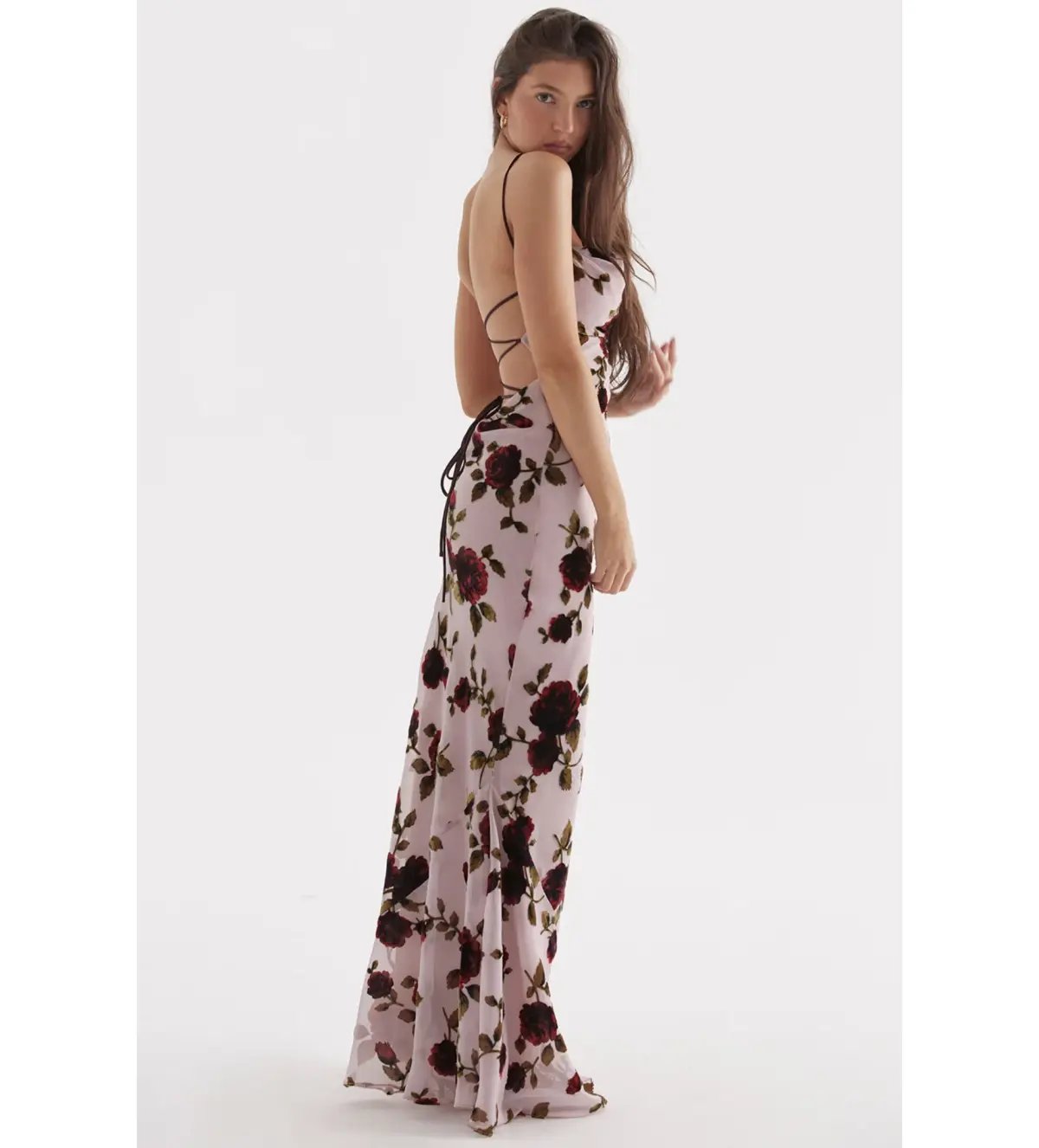 House of CB Serena Maxi Dress Pink Devore Size S/AU 8 photo 3