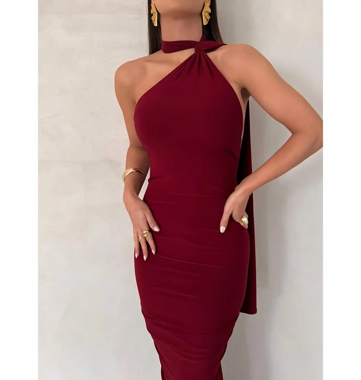 Melani The Label Leoni Dress in Wine Size AU 6 photo 4