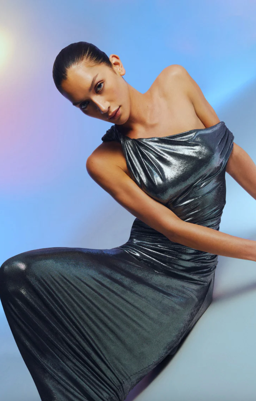 NYRA METALLIC GOWN BY MISHA BROWN photo 4