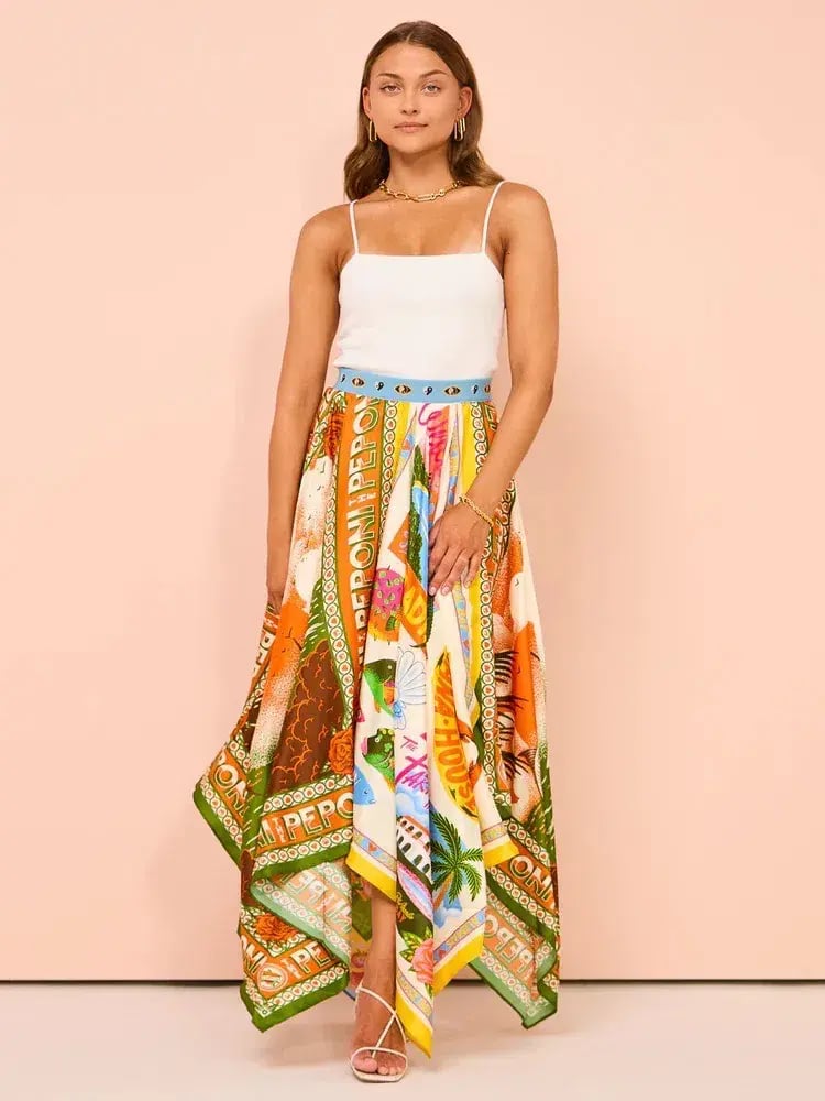Alemais Samaki Scarf Top & Paradiso Silk Scarf Skirt Set Multi Size 10 AU photo 9