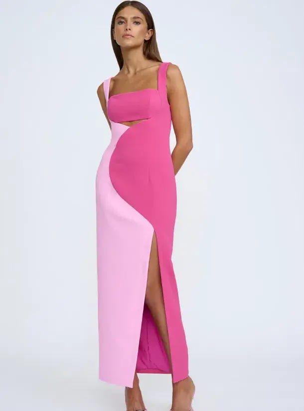 By Johnny Two Tone Curve Midi Dress - Size 10 photo 4