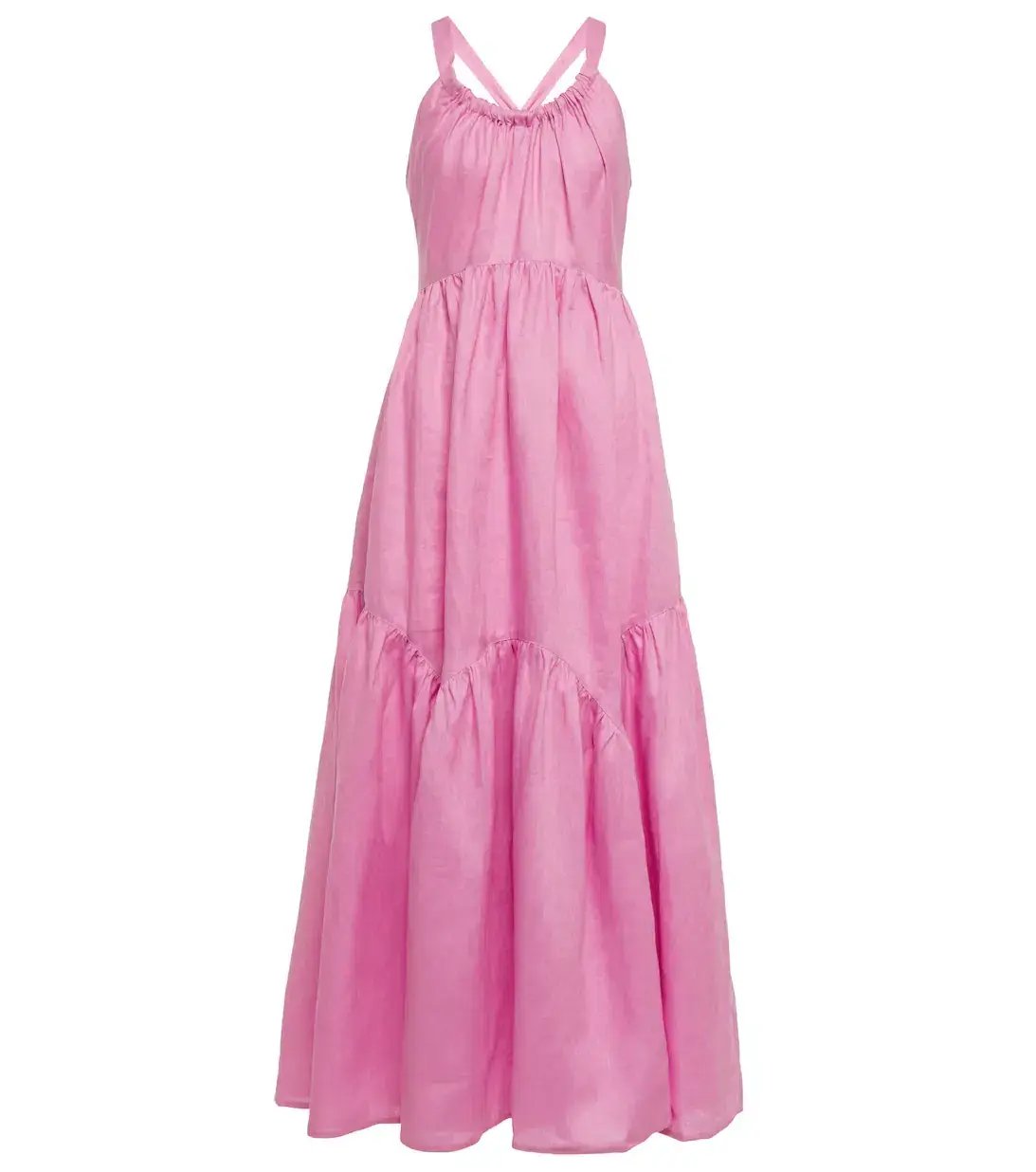 Lee Matthews Ali Linen Maxi Dress Pink Size 4 photo 4
