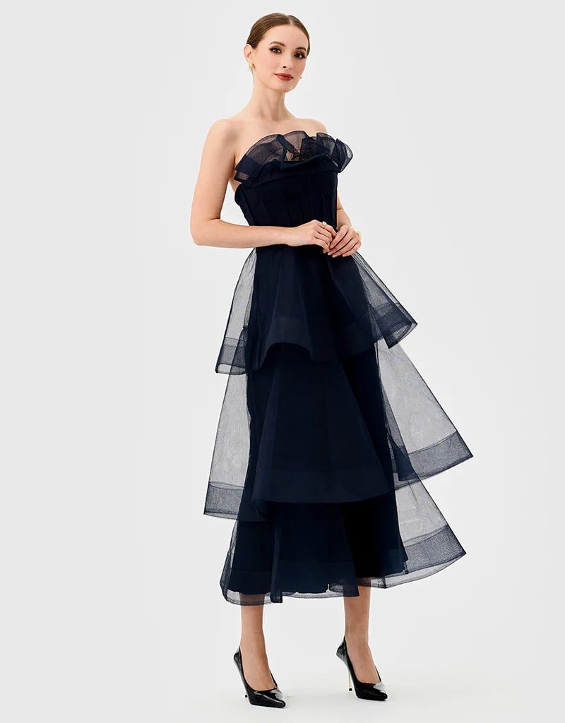 Bariano Mae Tiered Ruffle Midi photo 3