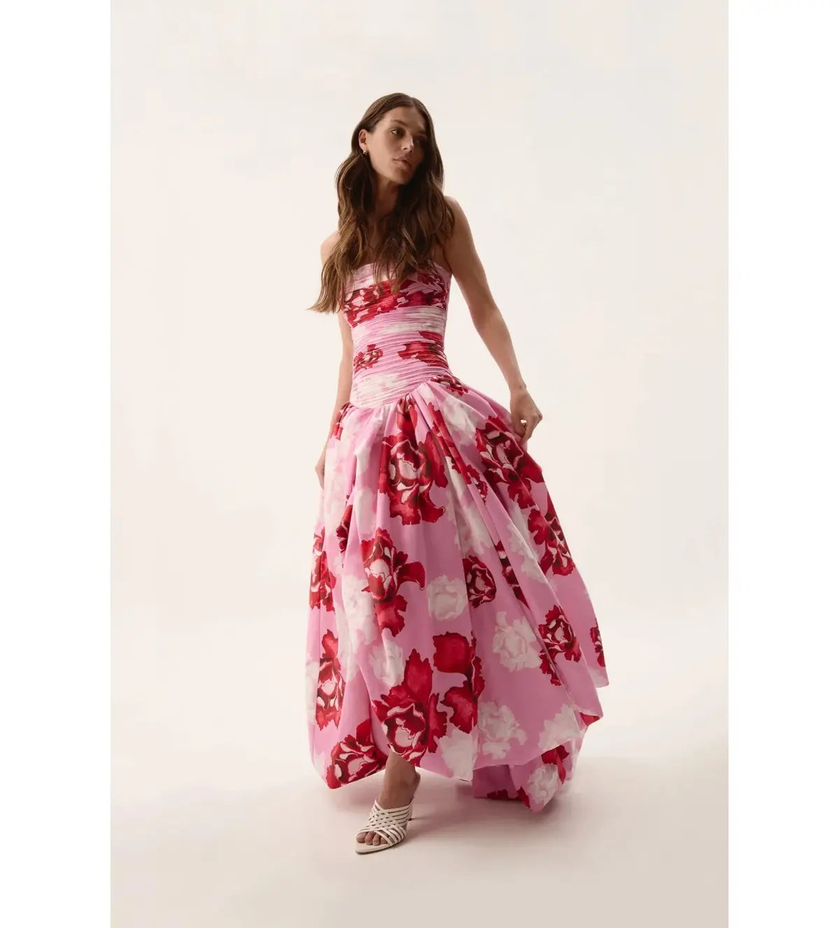Aje Behold Maxi Dress Pink Boldly Blooming Size AU 10 photo 3