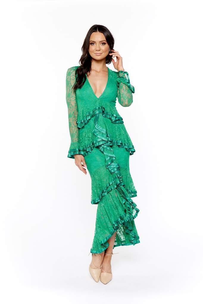 Nicola Finetti Maia Dress Green Size 8 photo 2