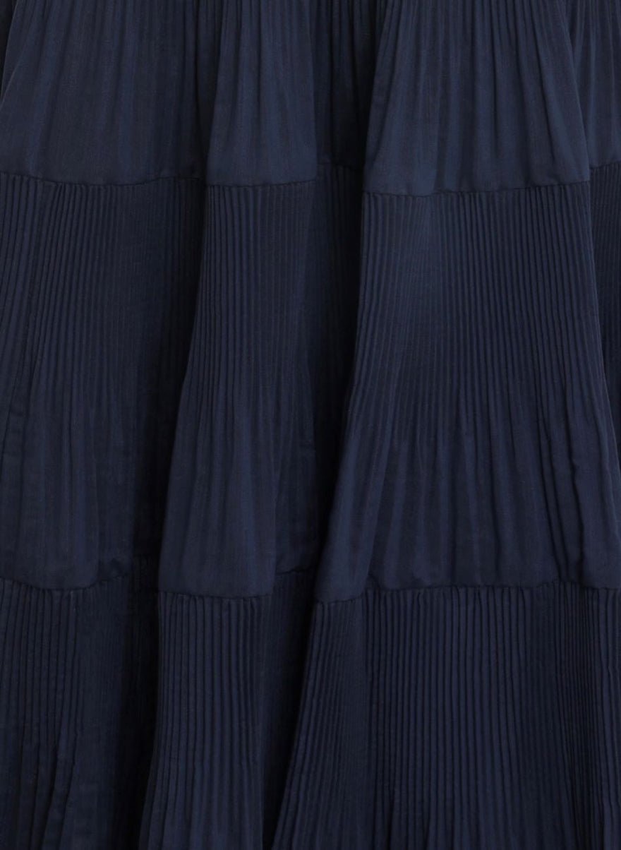 Zimmermann Pleated Midi Dress in Navy photo 3