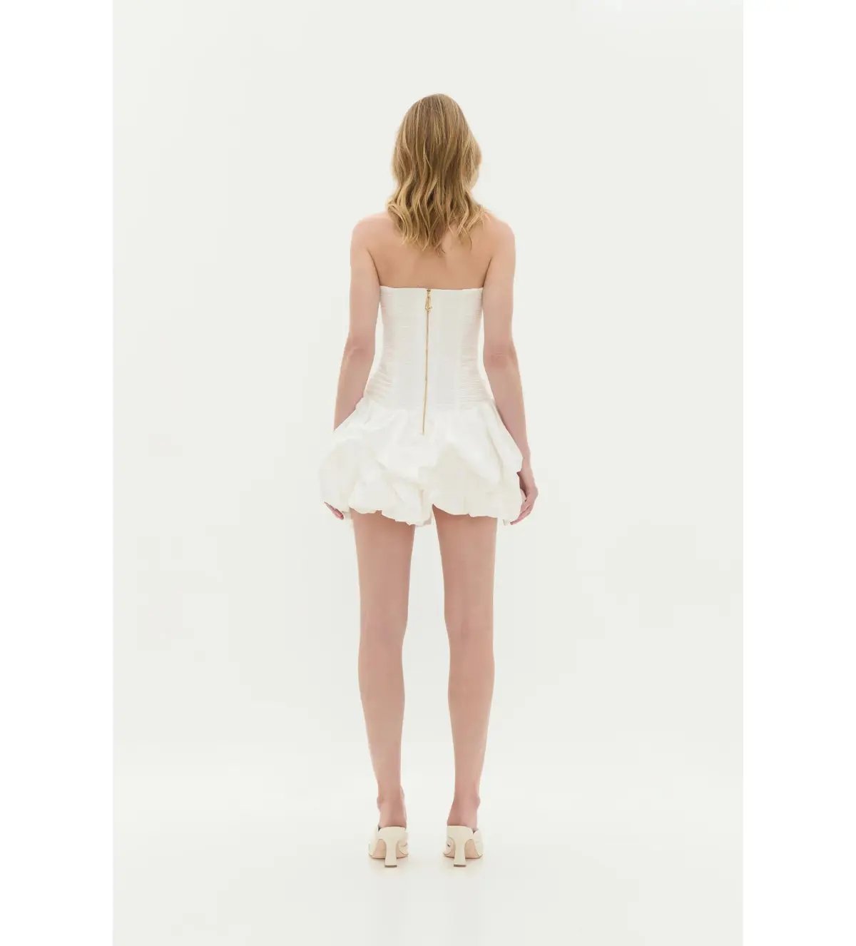 Aje Violette Bubble Hem Mini Dress Ivory Size 10 photo 6