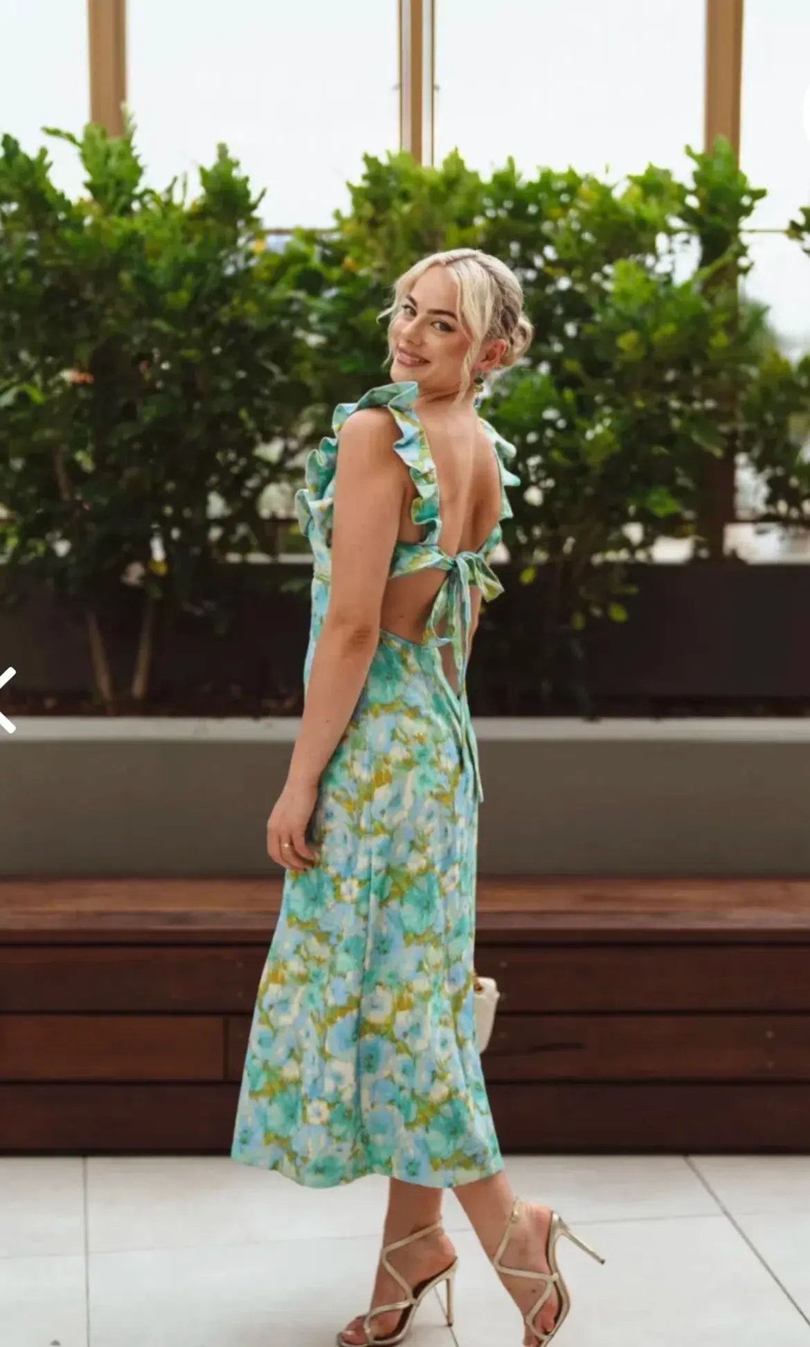 Zimmermann High Tide Frilled Midi in Aqua Floral Size 1 photo 4