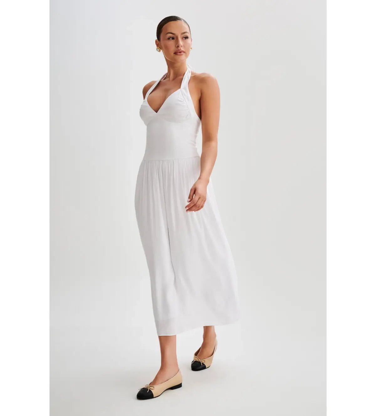 Meshki Harriette Halter Midi Dress in White Size XS / AU 6 photo 2