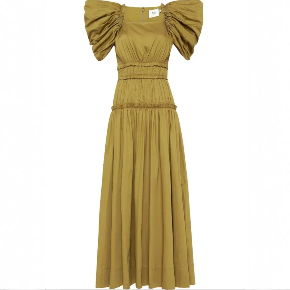 AJE  Frequency Butterfly Sleeve Dress Olive Green Size AU 8 photo 7