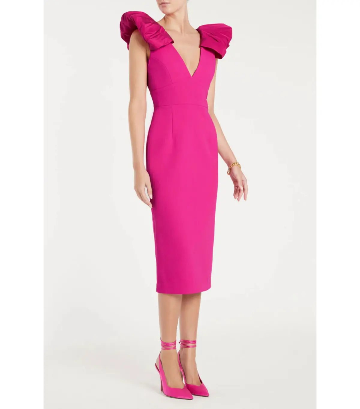 Rebecca Vallance Cupid's Bow Midi Dress Pink Size AU 10 photo 2
